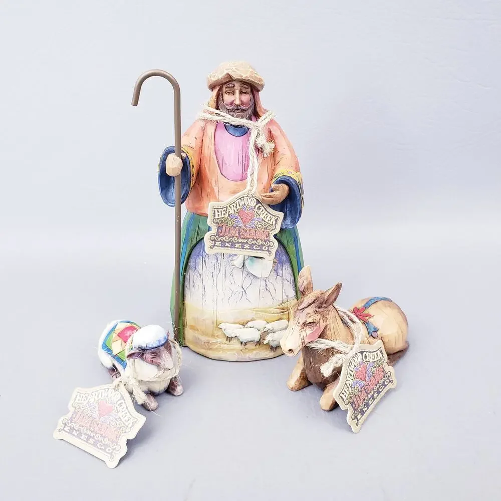 Jim Shore Heartwood Creek Nativity Figurine Shepherd Donkey & Lamb 113257 NIB
